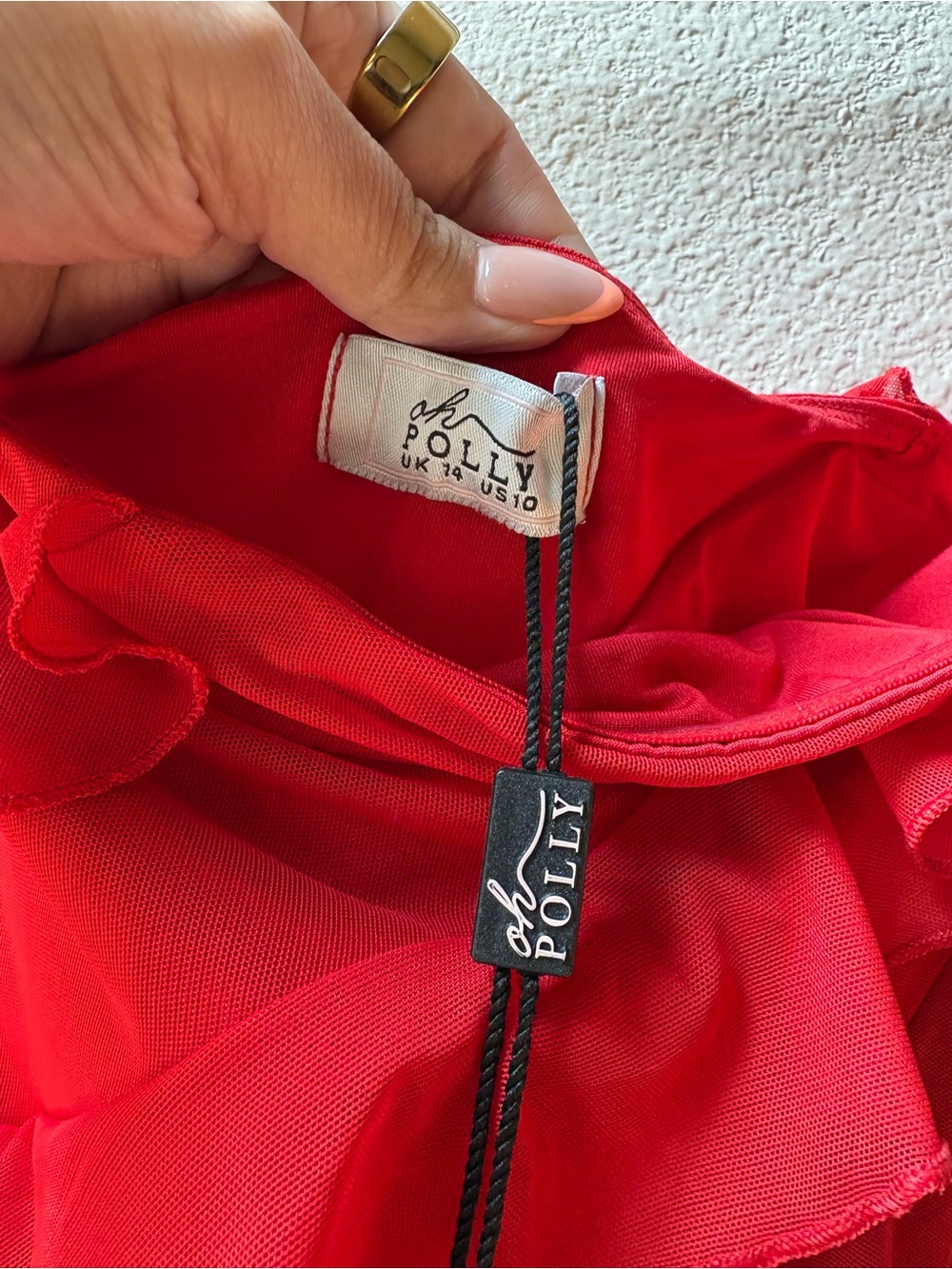 Oh Polly Nevali Bandeau Ruffle Detail Maxi Dress in Red - Picture 5 of 7